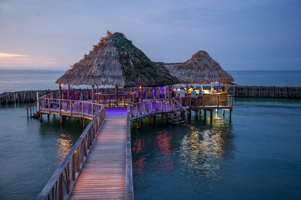 Seaside bungalow bar with LED Lights